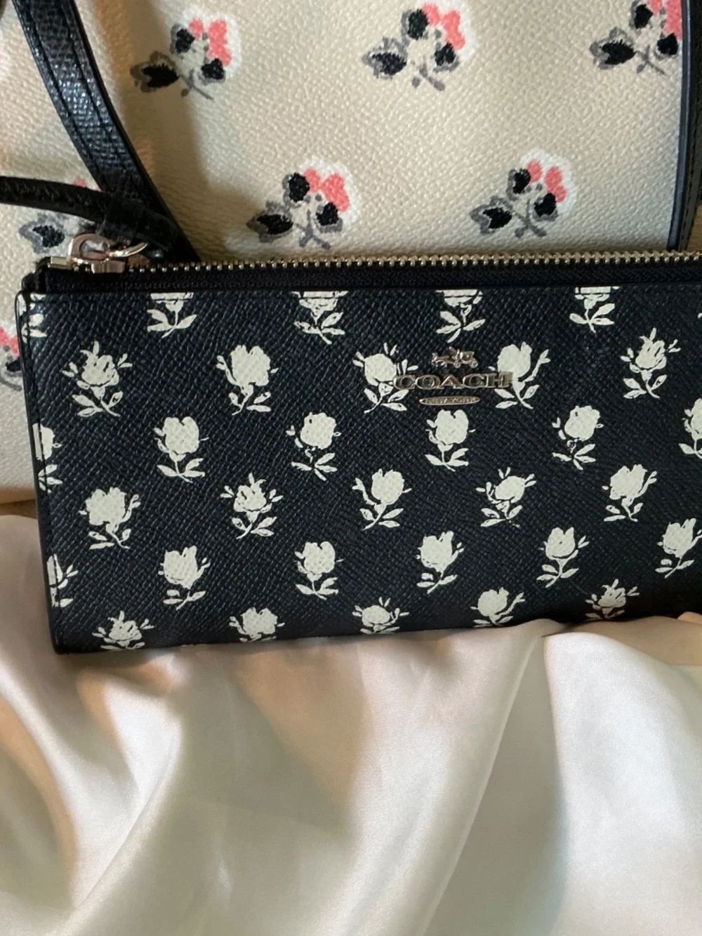 Coach Bramble Rose Tote with wristlet wallet